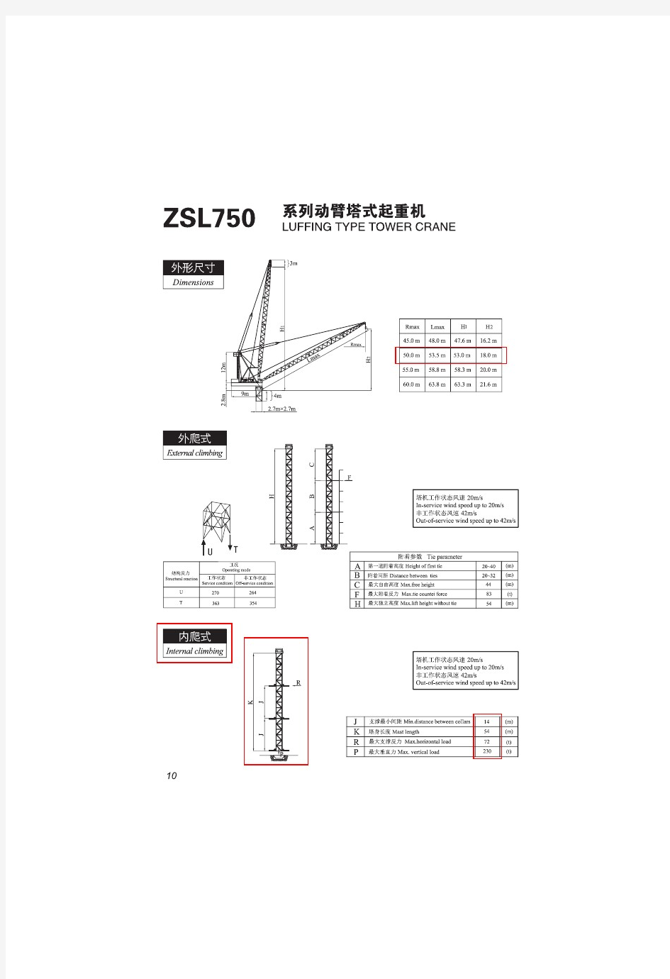 动臂式塔吊ZSL750