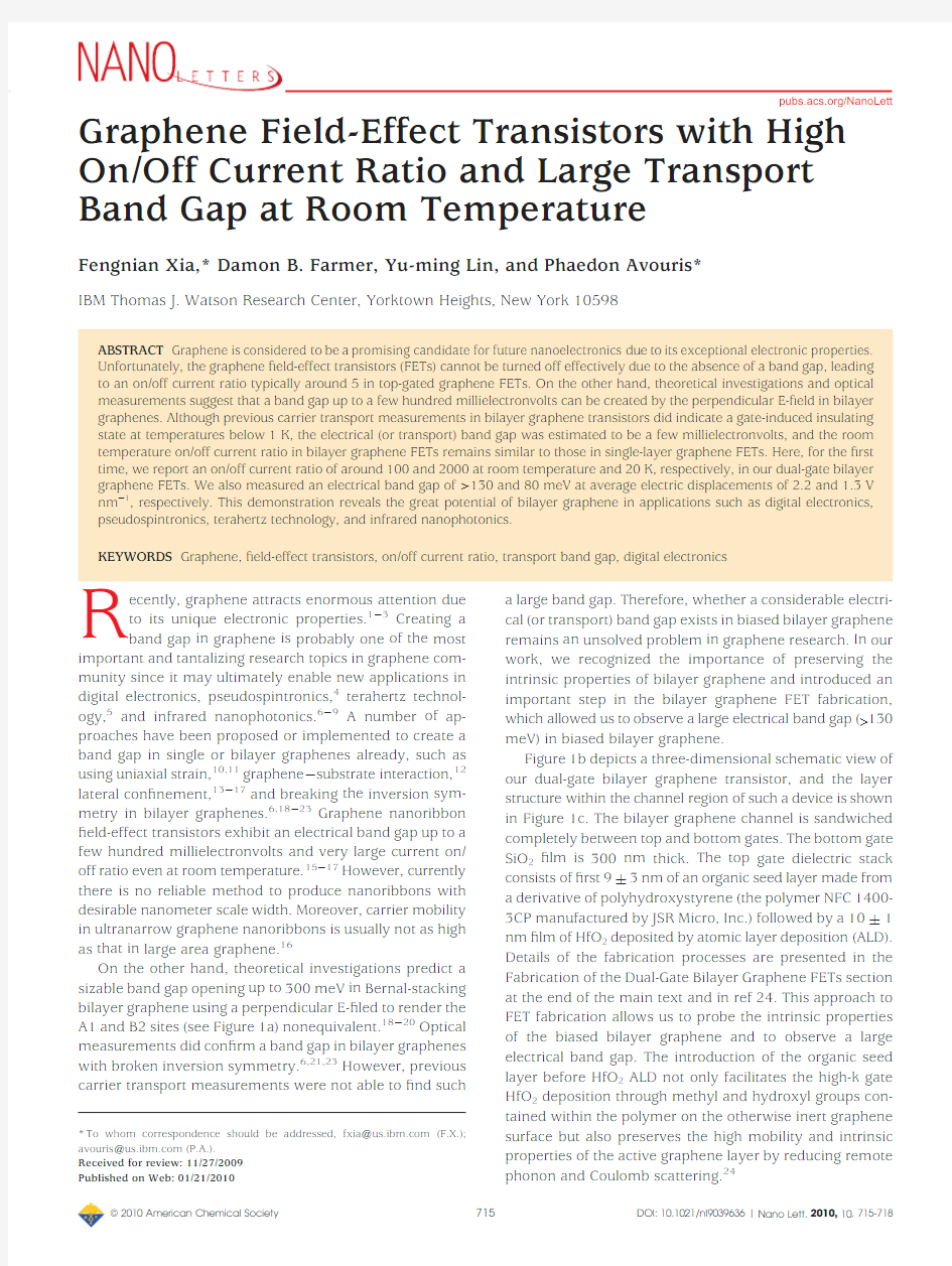 Graphene Field-Effect Transistors with High