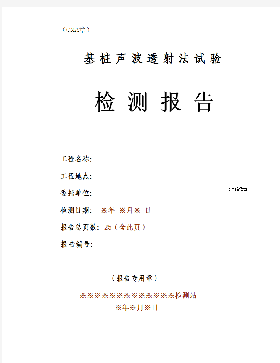基桩声波透射法试验检测报告