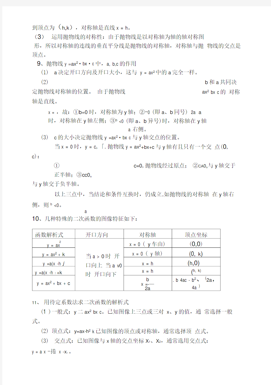 九年级数学下册知识点总结