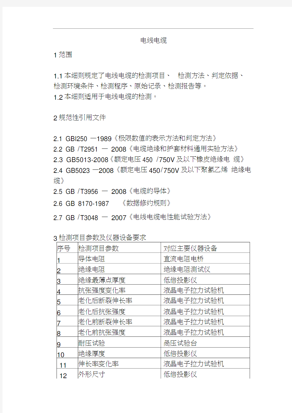 电线电缆检测作业指导书资料