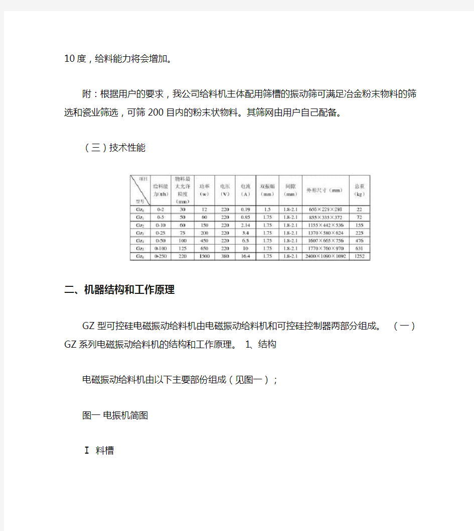 电磁振动给料机说明书.