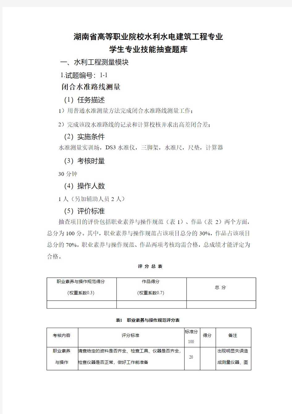 技能抽查题库(测量模块)资料