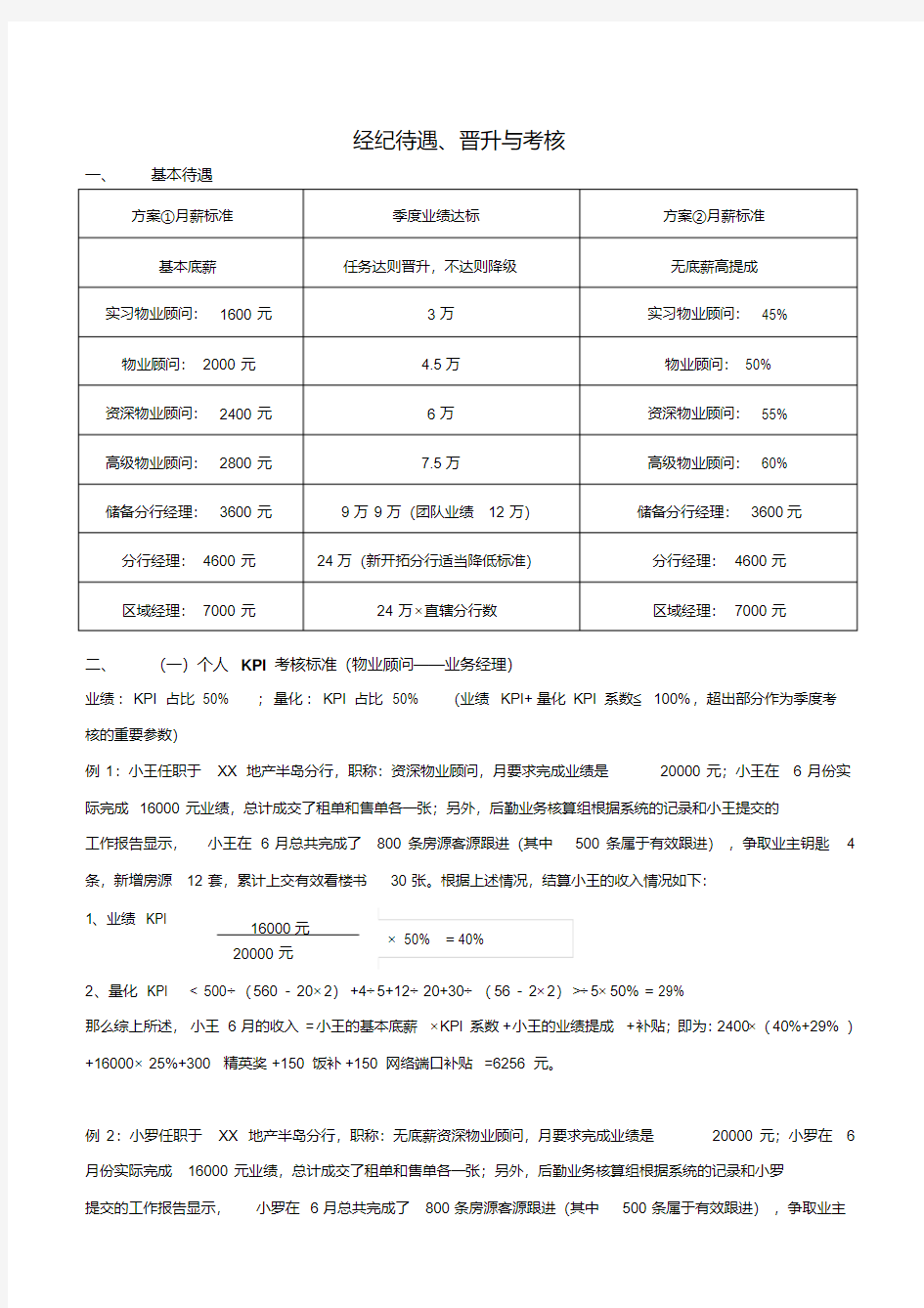 房地产经纪人薪酬管理制度改革