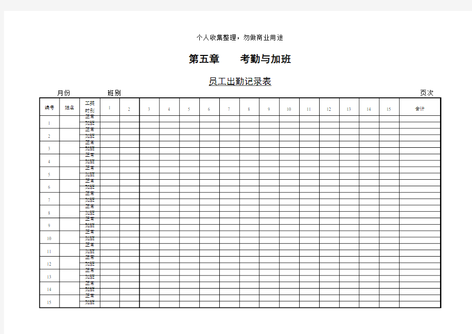 员工考勤记录表汇总(37个)