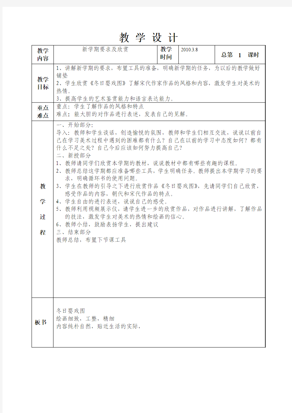 小学一年级下册美术电子教案汇总