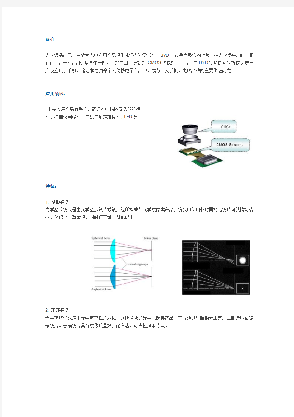 光学镜头的知识