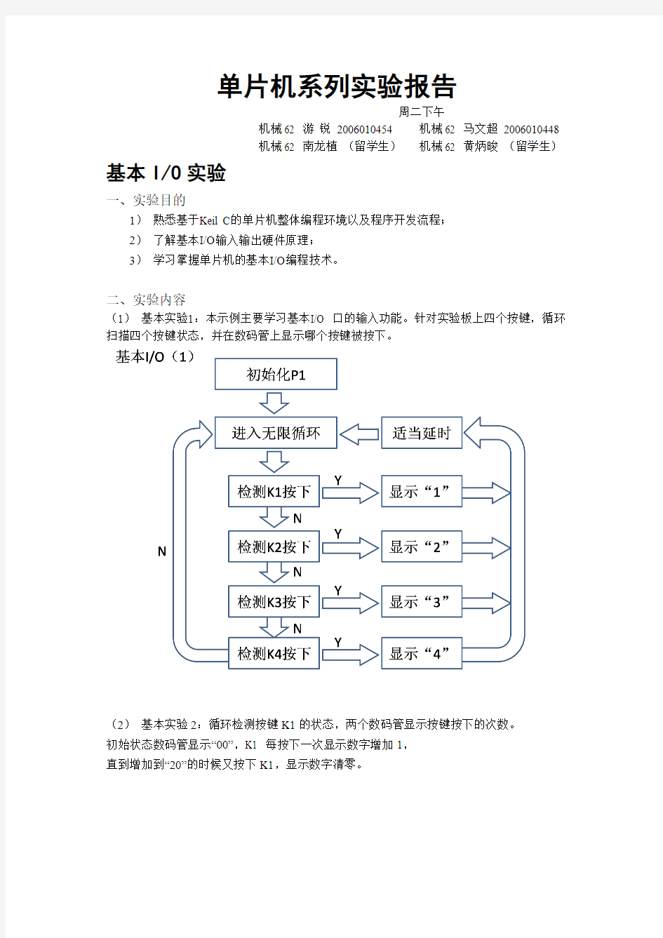 单片机系列实验报告