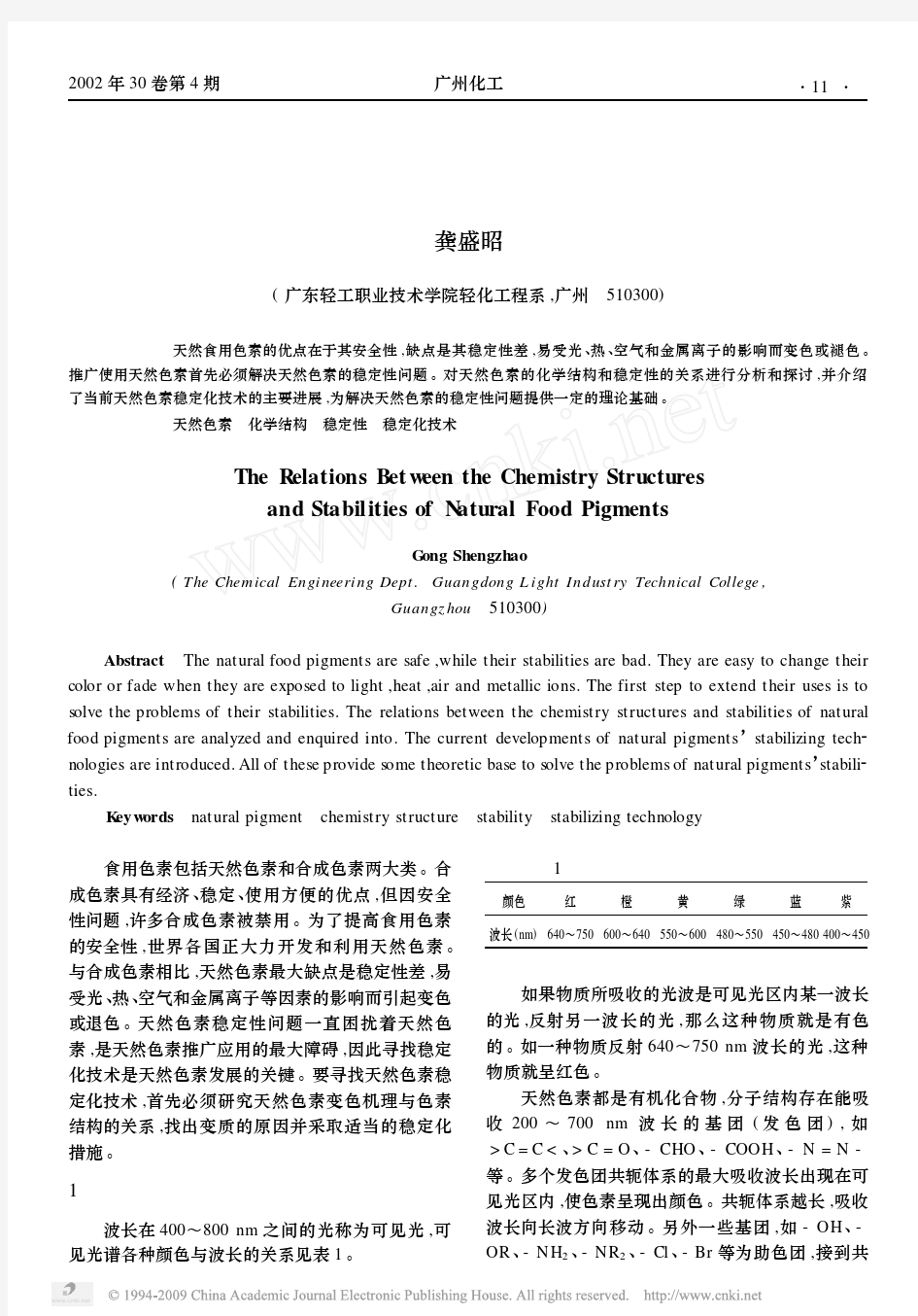 天然食用色素的化学结构和稳定性的关系