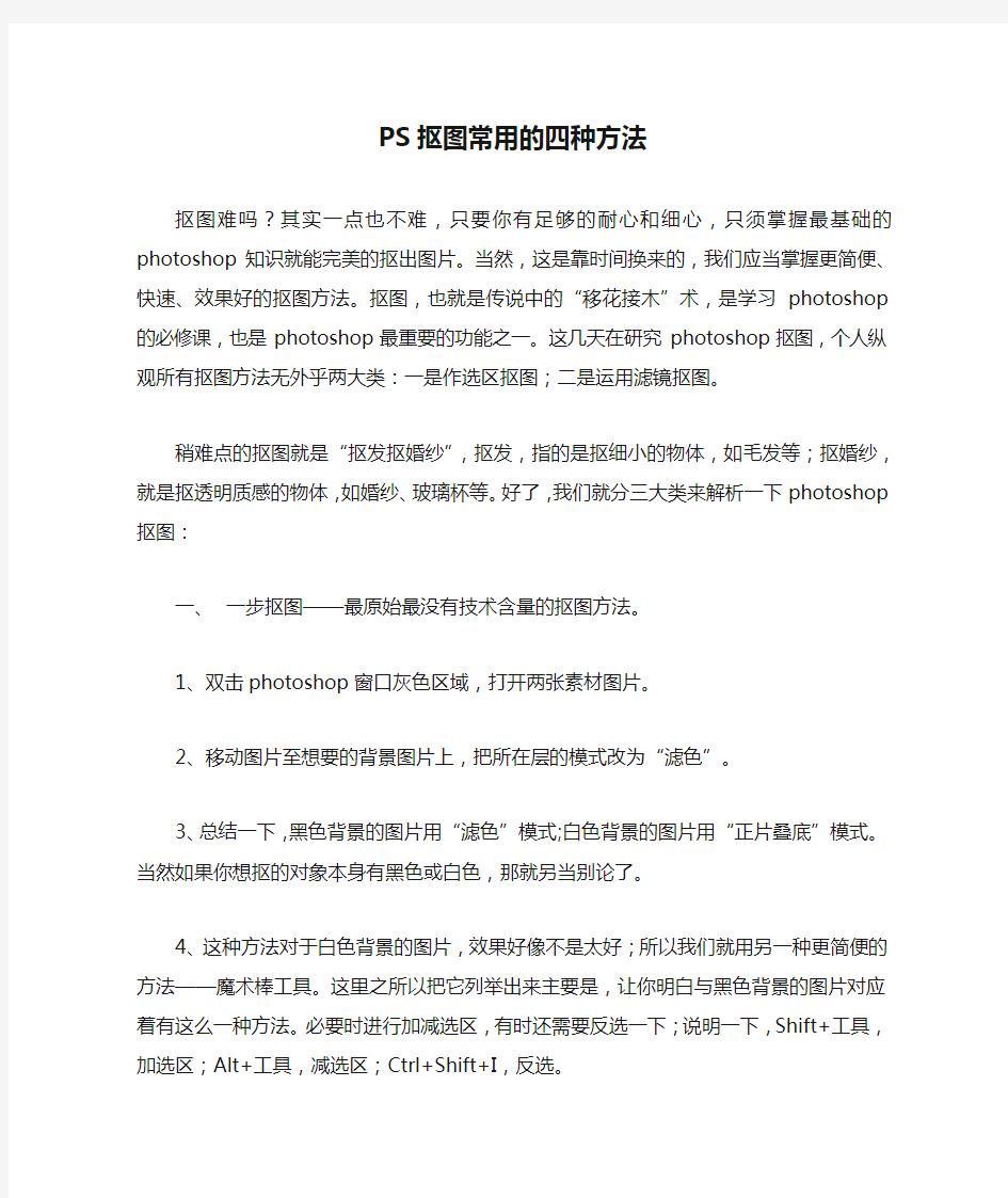 PS抠图常用的四种方法