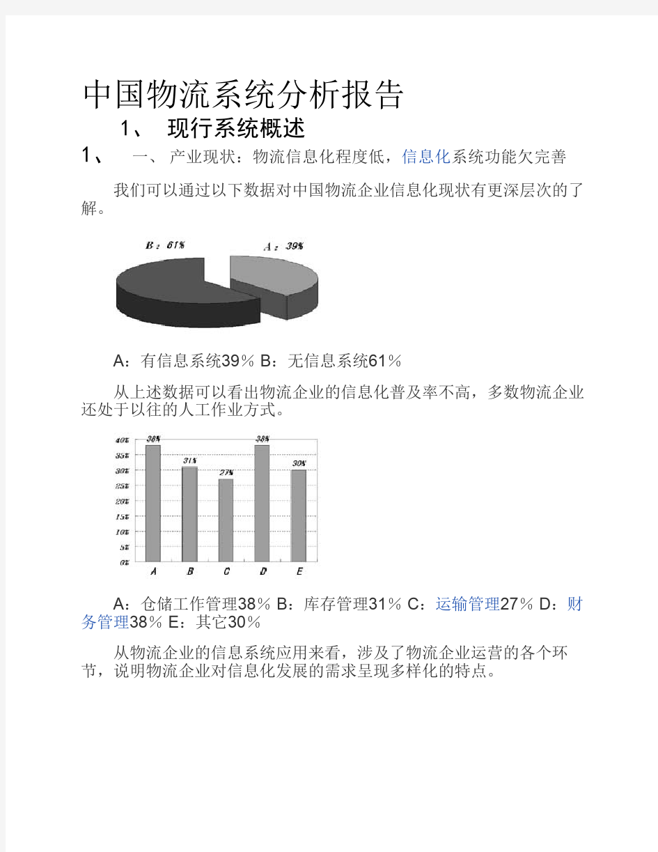 中国物流信息系统分析报告