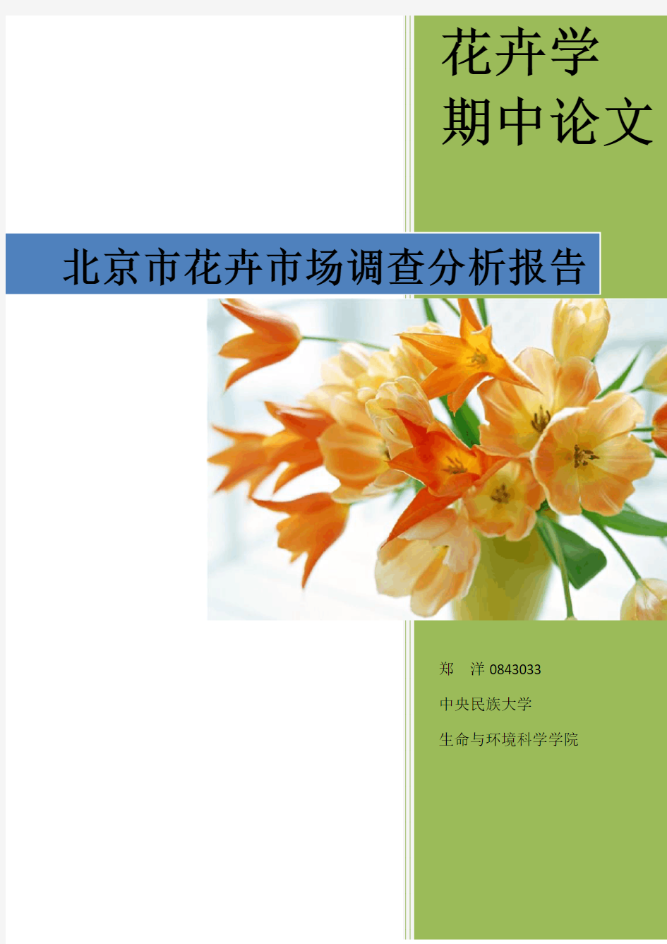 北京市花卉市场调查分析报告