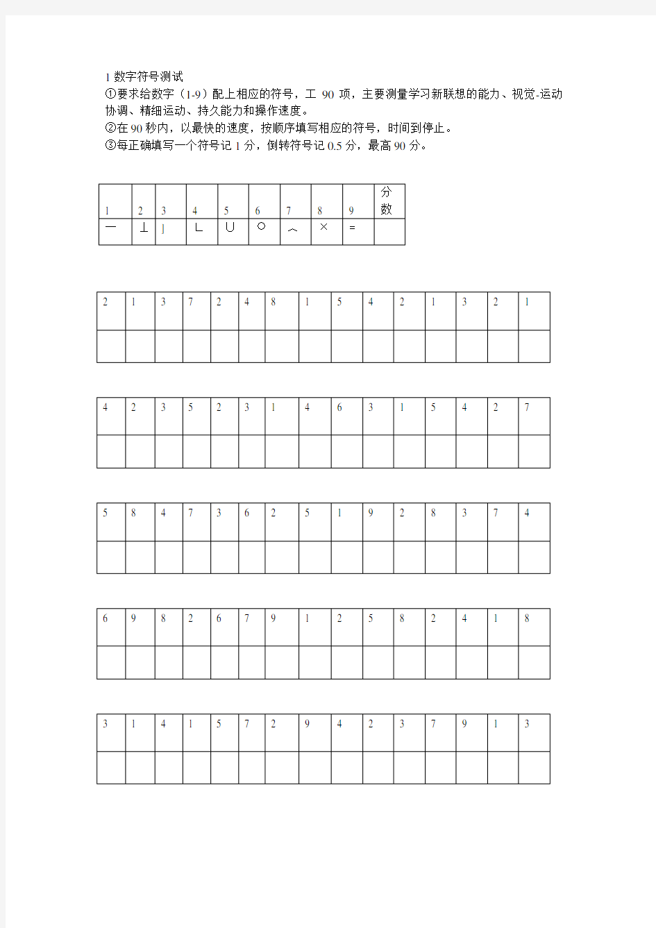 数字广度-数字符号