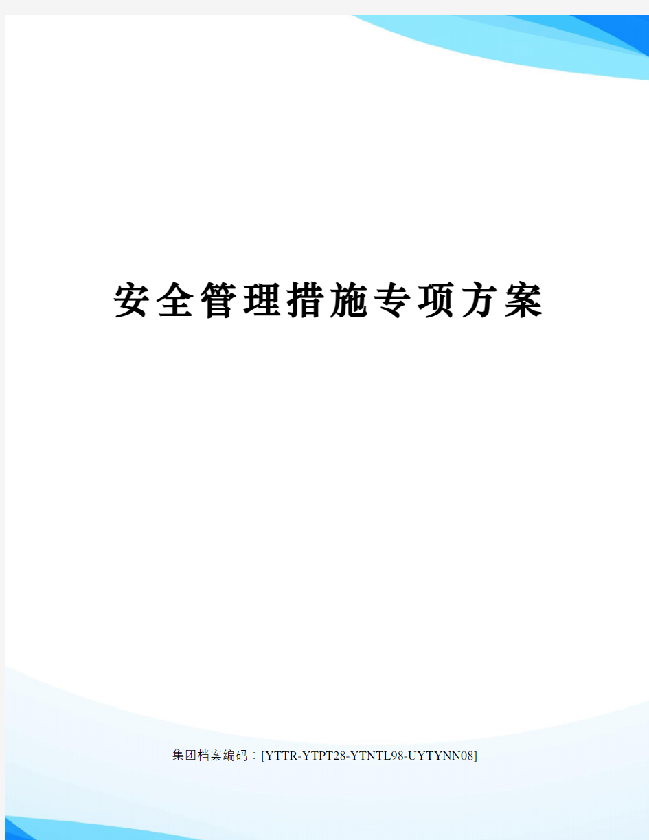 安全管理措施专项方案