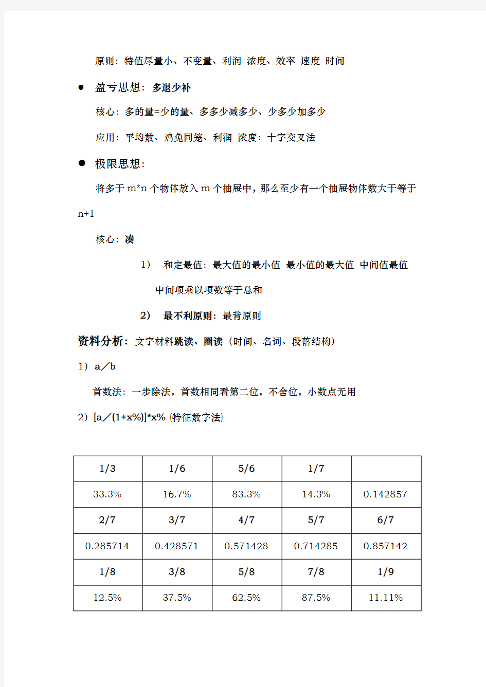 公务员复习知识点汇总