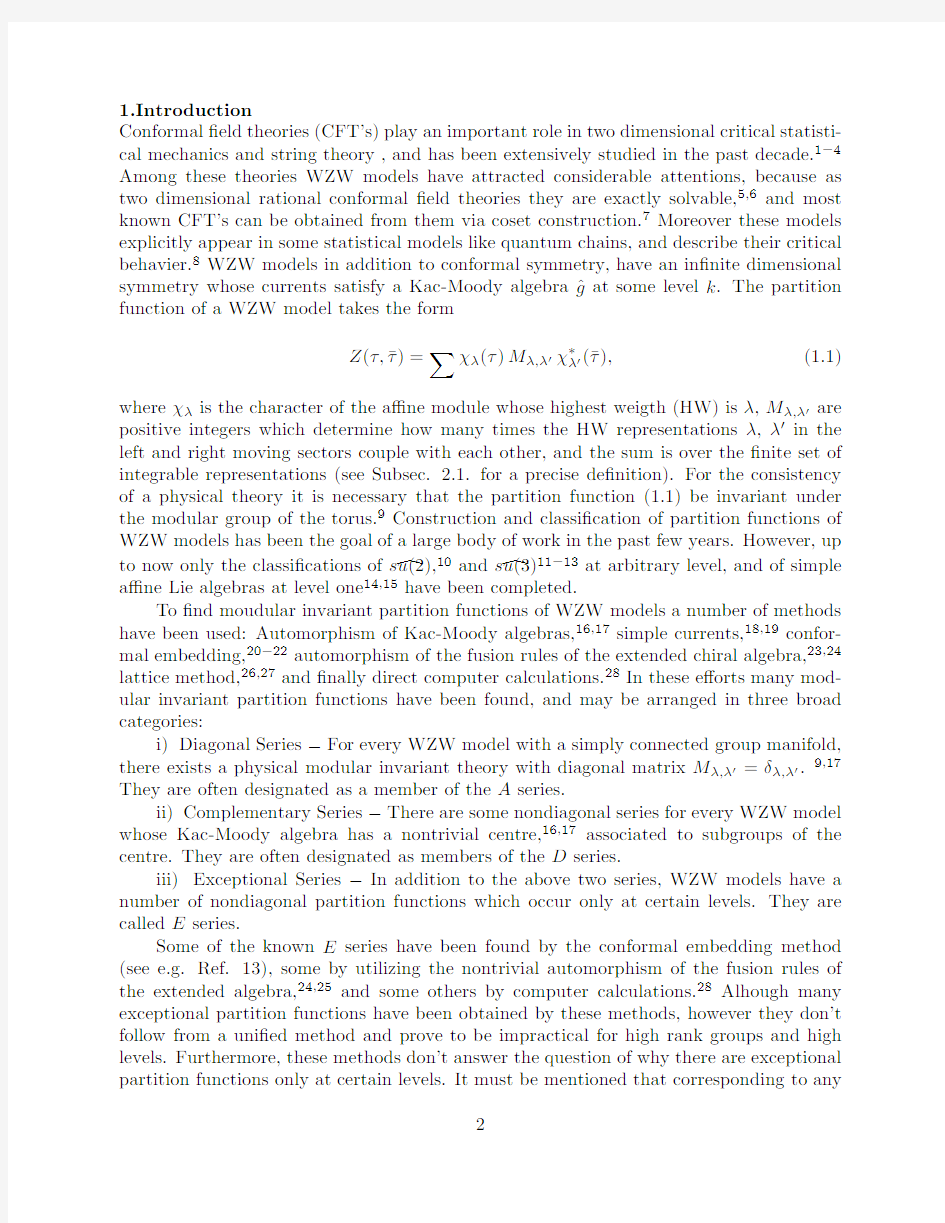 A Unified Scheme for Modular Invariant Partition Functions of WZW Models