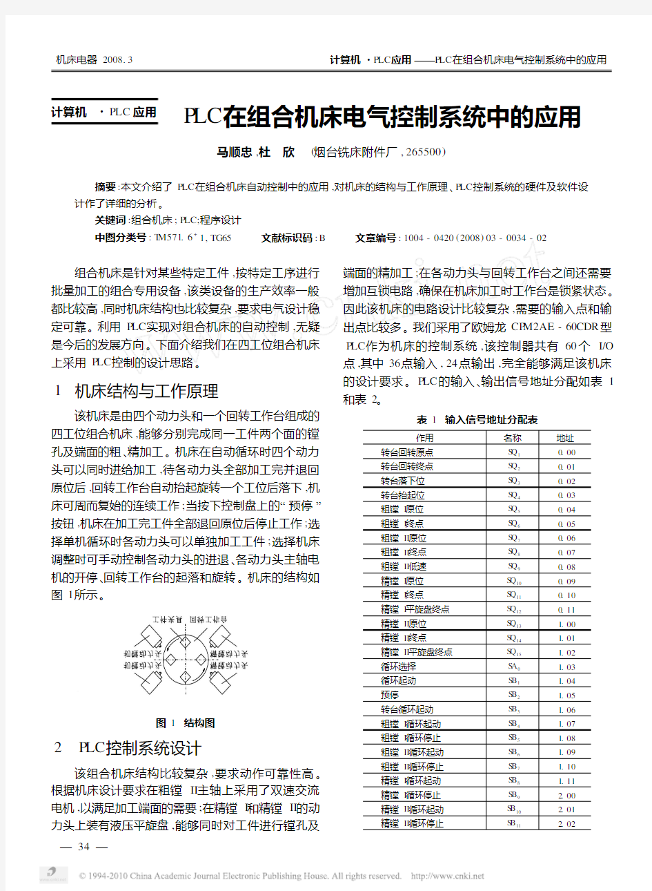 PLC在组合机床电气控制系统中的应用