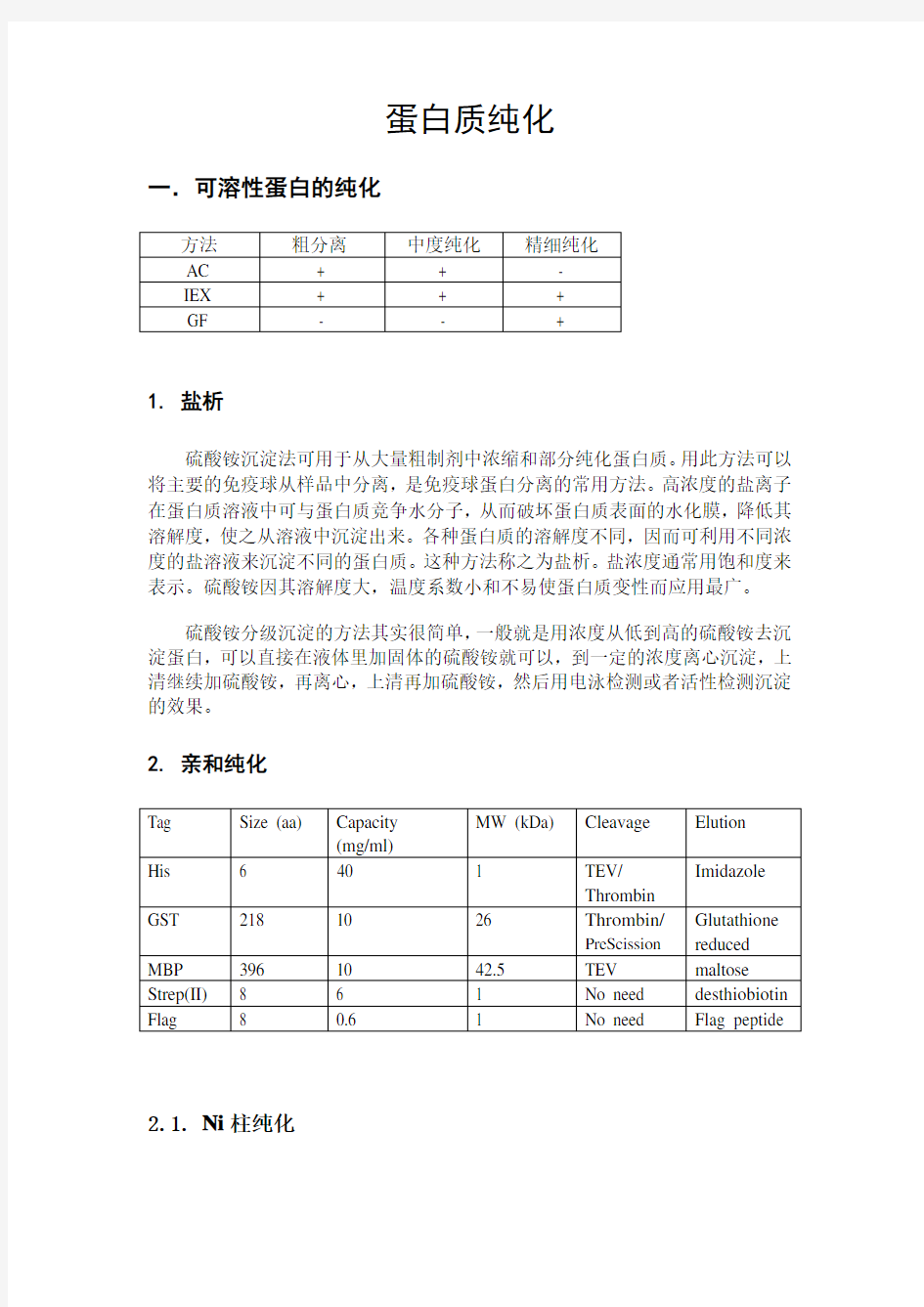 蛋白质纯化