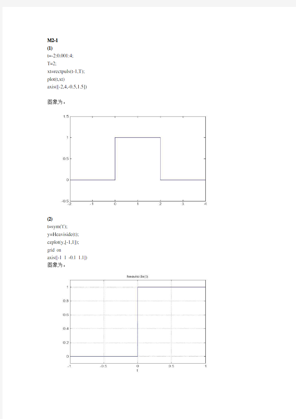 信号与系统课后matlab作业