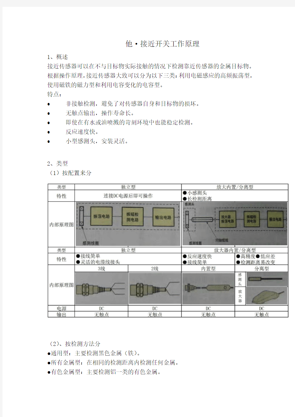 接近开关传感器工作原理