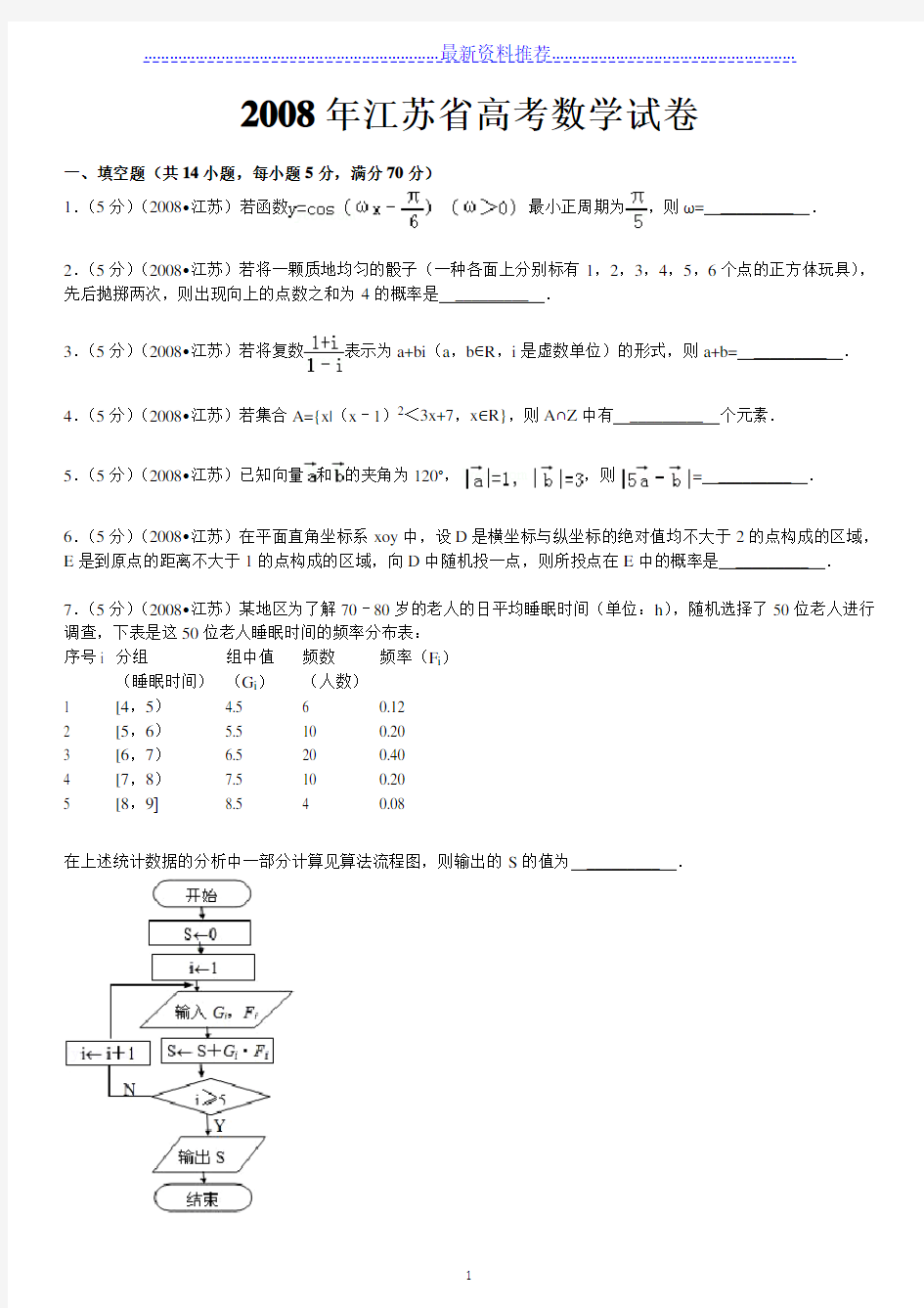 江苏省高考数学试卷加详细解析