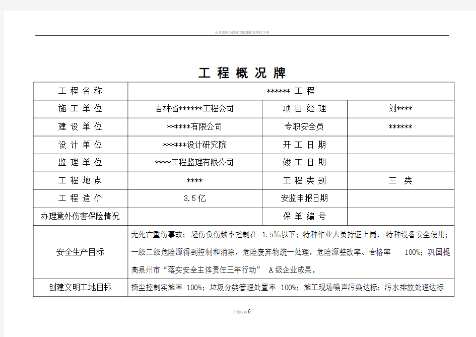 工地文明施工五牌一图