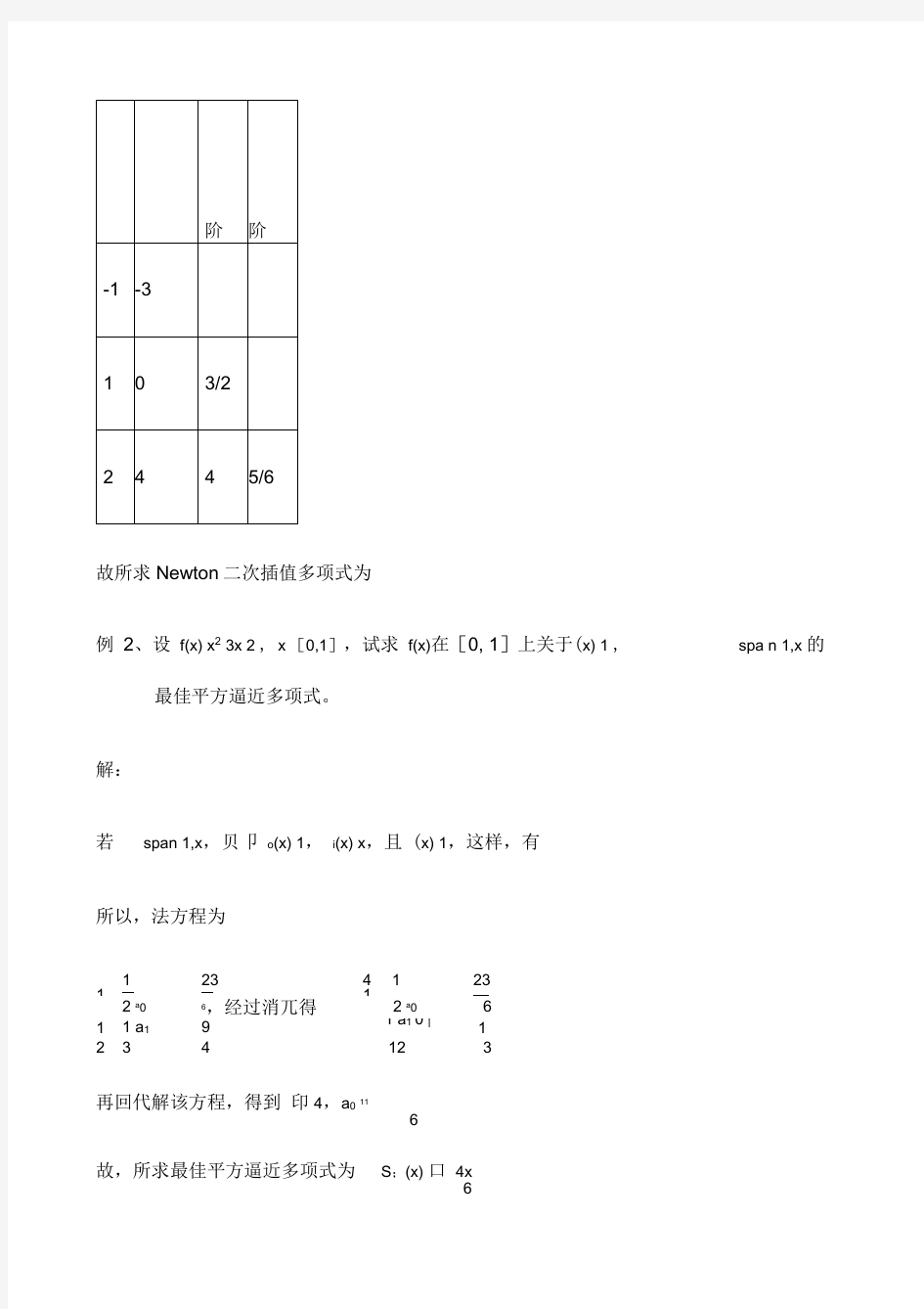 数值分析版试题及答案