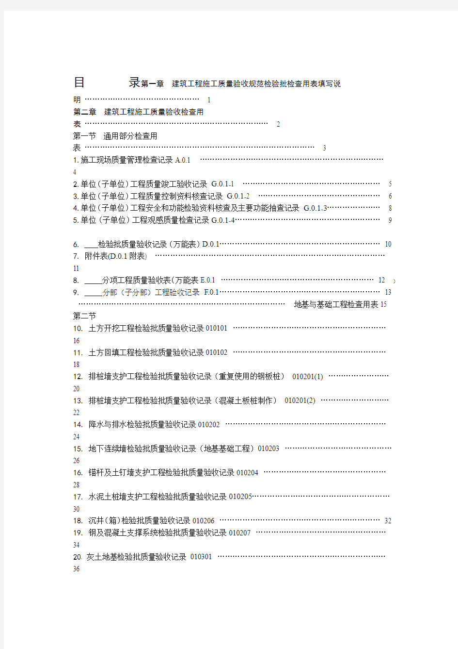 建筑工程施工质量验收规范检验批质量验收记录