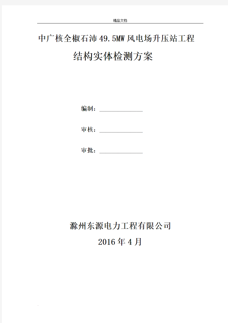 混凝土结构实体检测方案模版