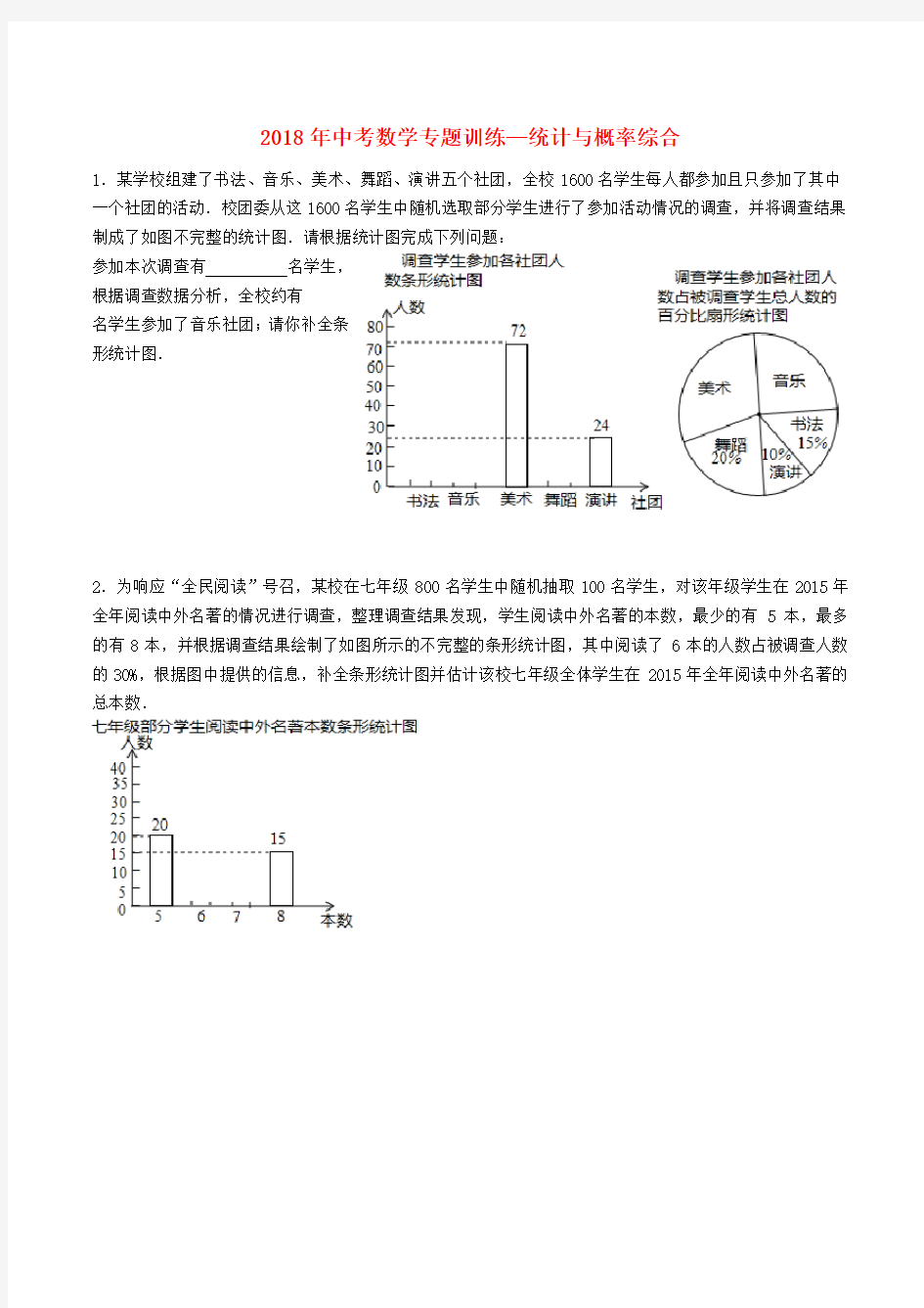 中考数学专题训练 统计与概率综合.doc
