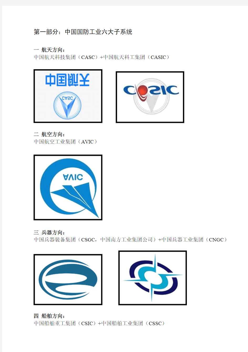 【资料】国内主流军工集团上市公司概览