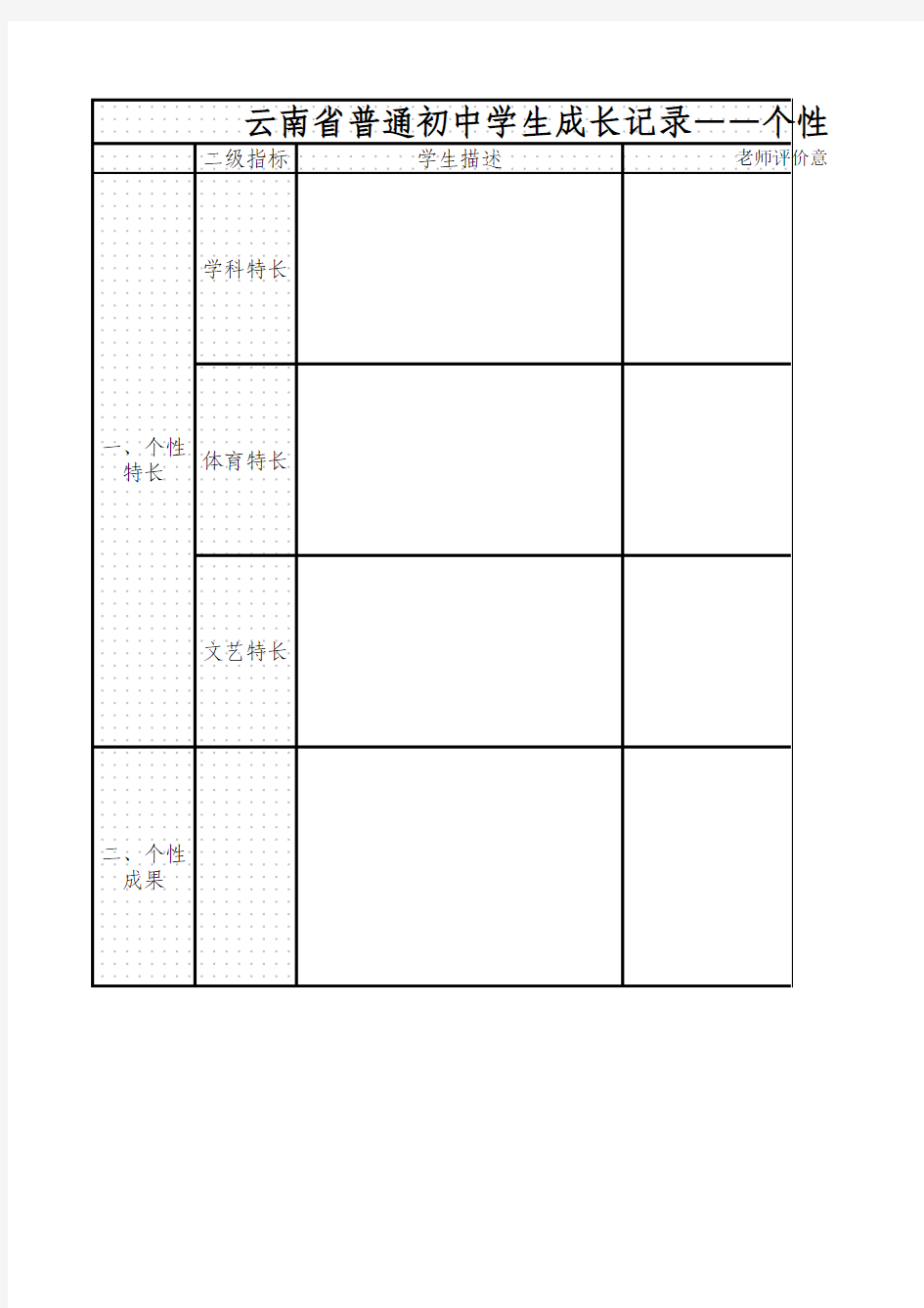 普通初中学生成长记录-九年级下学期  (2)