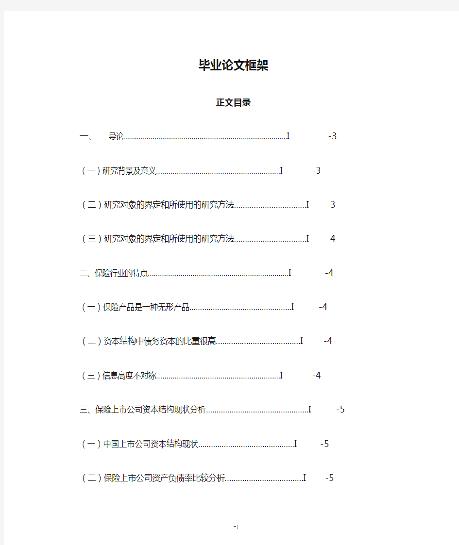 毕业论文框架