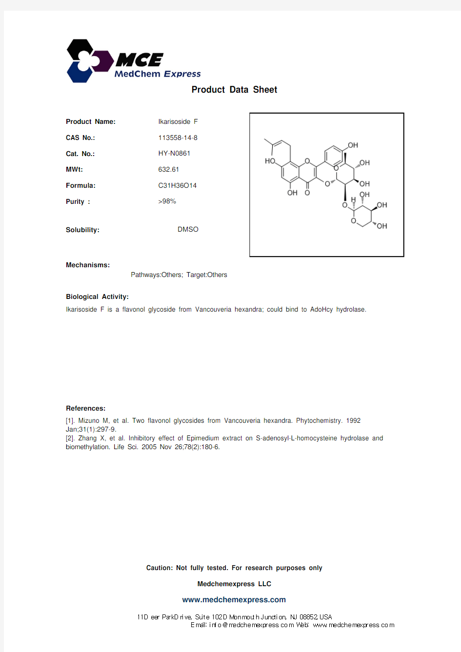 Ikarisoside F_113558-14-8_DataSheet_MedChemExpress