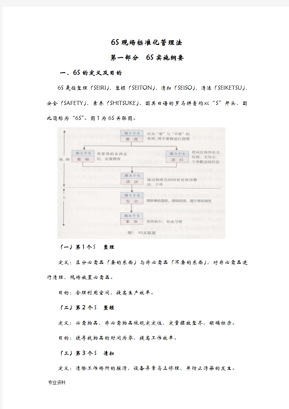 6S现场标准化管理法