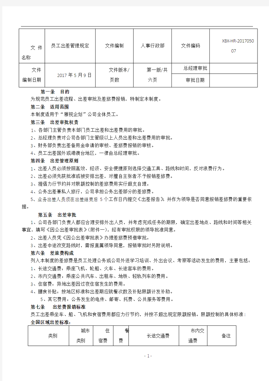 员工出差管理制度88196