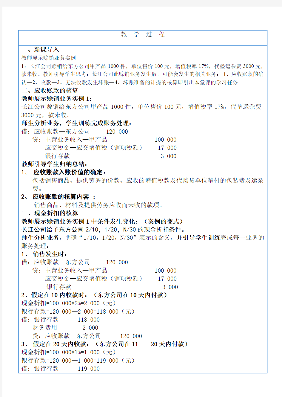 财务管理应收账款管理教案