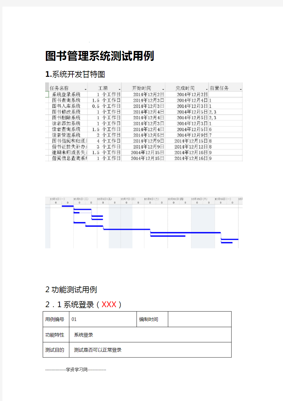 图书管理系统测试用例