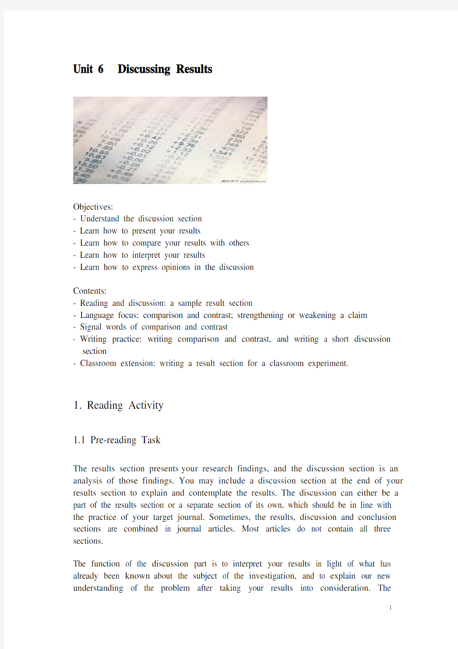 研究生学术英语写作教程Unit 6 Discussing Results