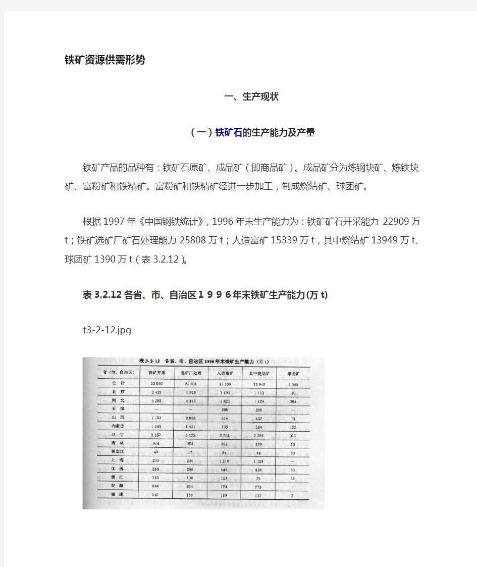 铁与铁矿资源分布