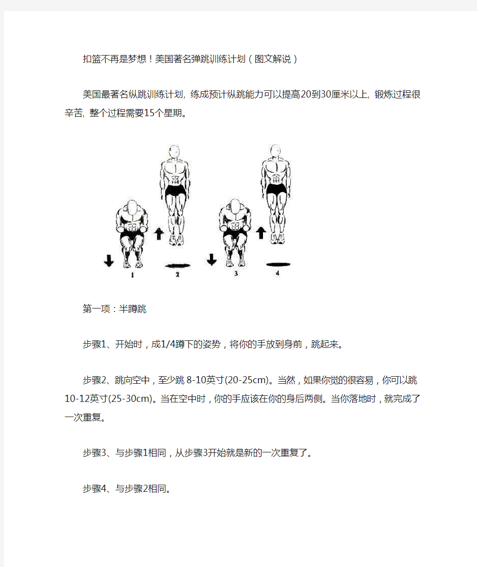 扣篮不是梦的弹跳训练方法