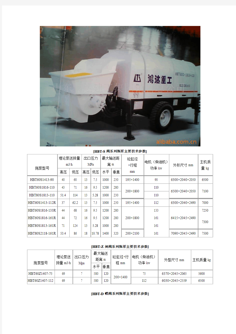 泵车型号