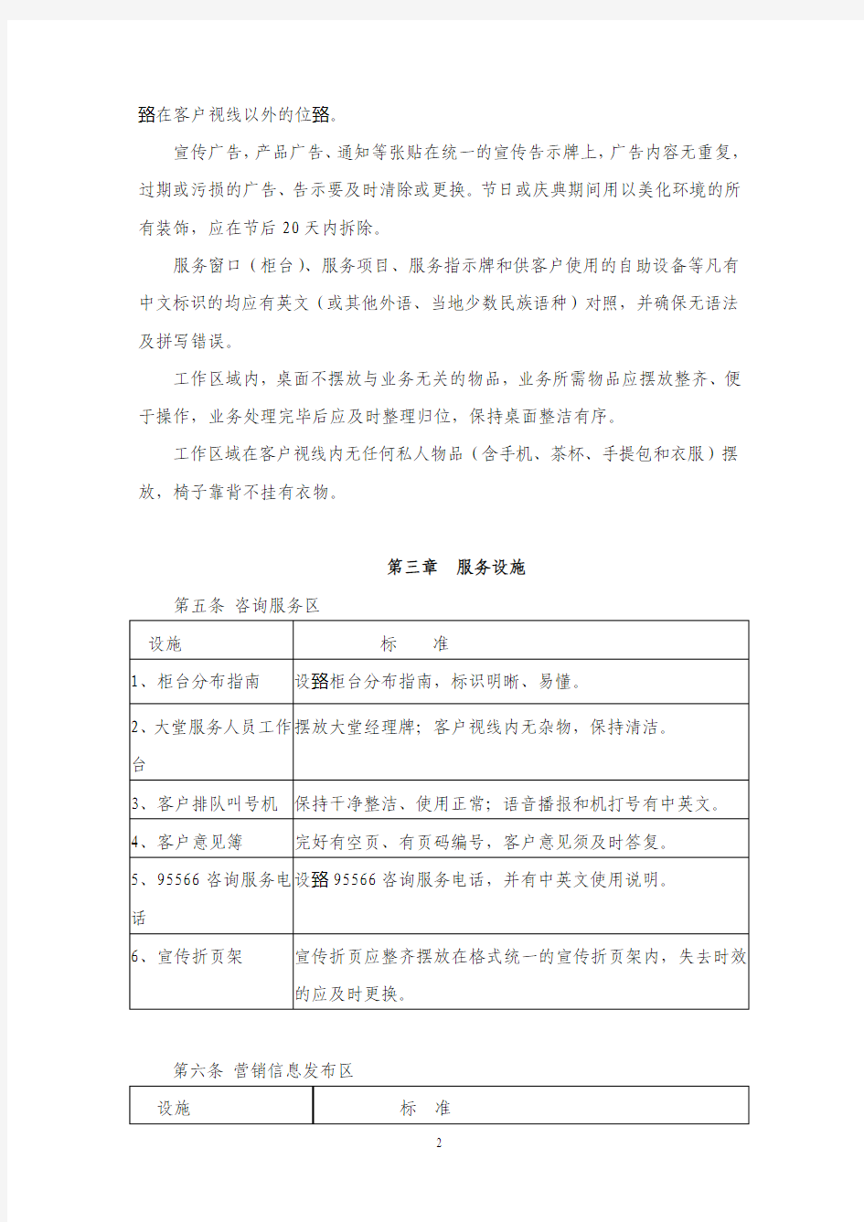 中国银行营业网点服务规范2010版