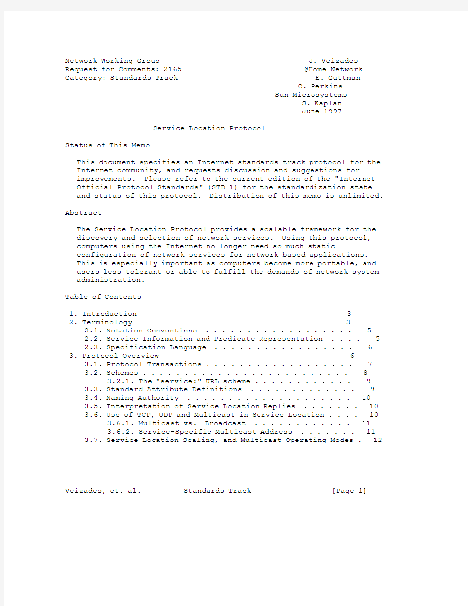 rfc2165.Service Location Protocol