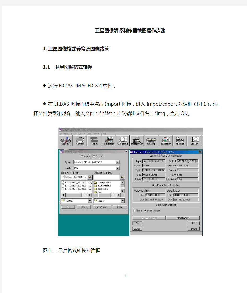 卫片解译制作植被图操作步骤