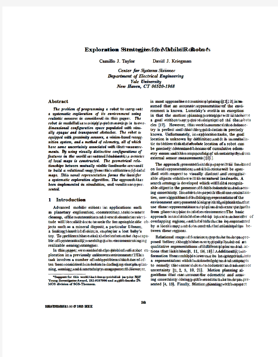 Abstract Exploration Strategies for Mobile Robots