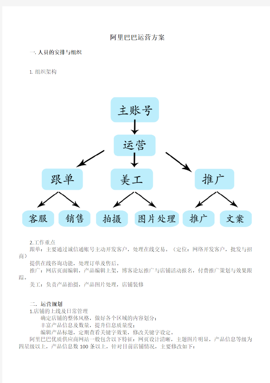 阿里运营方案