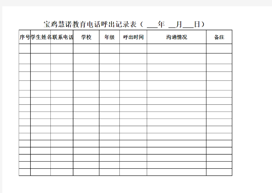 学生回访记录表(咨询)