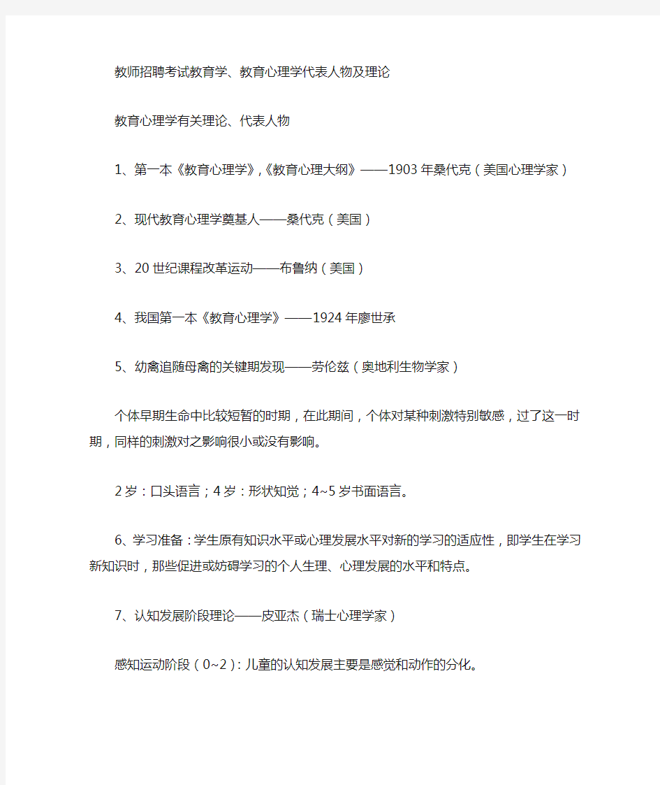 教育学教育心理学代表人物事件