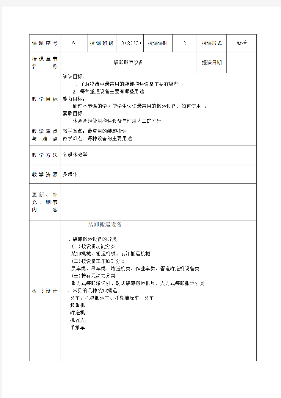 装卸搬运设备(仓储管理与实务)